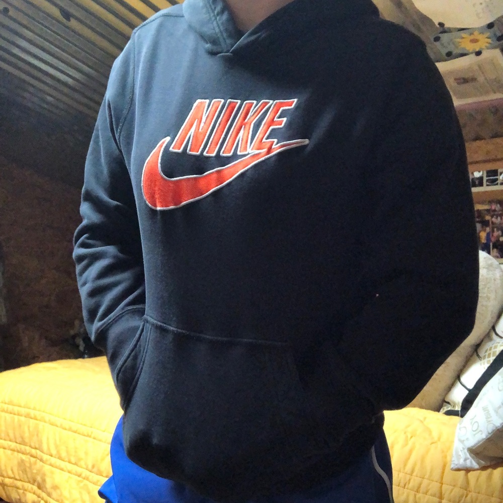 Dark grey and orange Nike hoodie